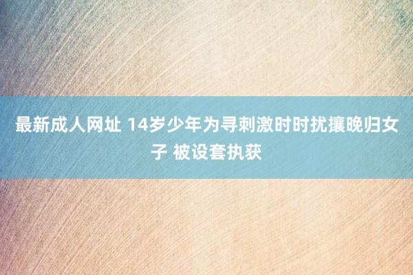 最新成人网址 14岁少年为寻刺激时时扰攘晚归女子 被设套执获