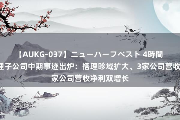 【AUKG-037】ニューハーフベスト 4時間 5家银行搭理子公司中期事迹出炉：搭理畛域扩大、3家公司营收净利双增长