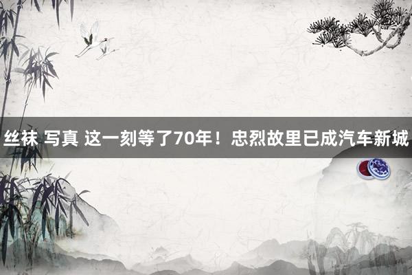 丝袜 写真 这一刻等了70年！忠烈故里已成汽车新城