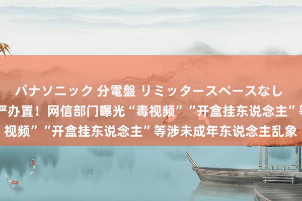 パナソニック 分電盤 リミッタースペースなし 露出・半埋込両用形 从严办置！网信部门曝光“毒视频”“开盒挂东说念主”等涉未成年东说念主乱象