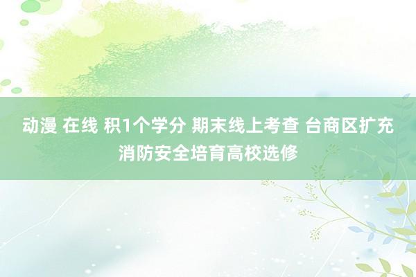 动漫 在线 积1个学分 期末线上考查 台商区扩充消防安全培育高校选修