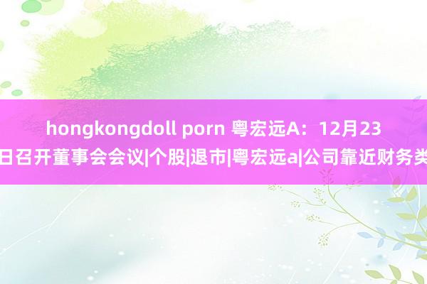 hongkongdoll porn 粤宏远A：12月23日召开董事会会议|个股|退市|粤宏远a|公司靠近财务类